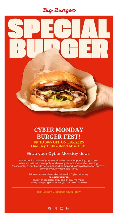 Cyber Monday email 